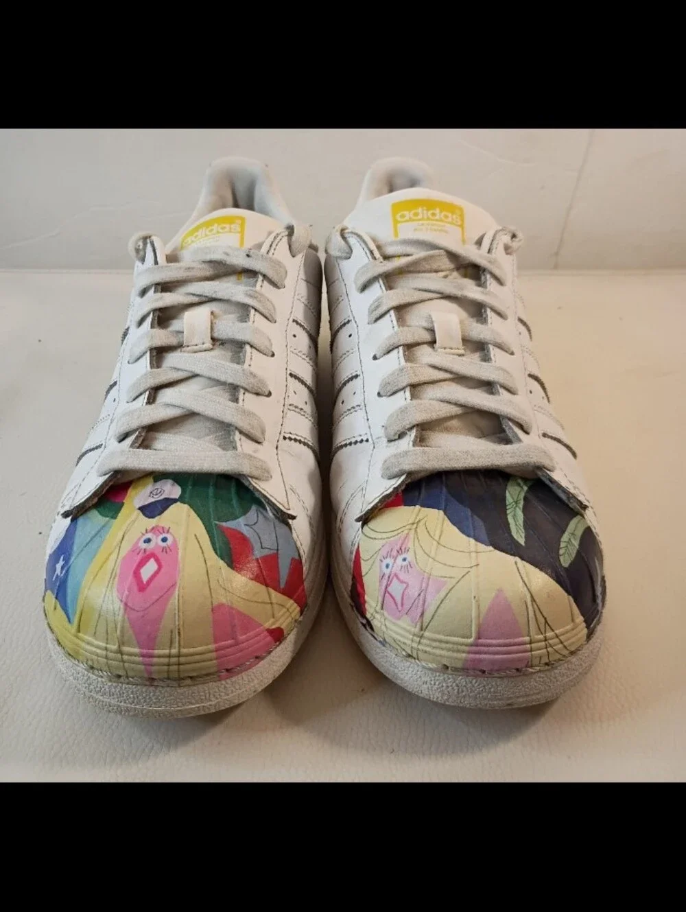 Adidas Originals White Superstar Pharrell Supershell Leather Sneakers Mens 7.5